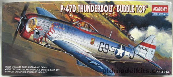 Academy 1/72 Republic P-47D Thunderbolt - 'Bubble Top' - 509 FS 405 FG Lt. Duane Buholz 'Chief Ski-U-Mah II' / RAF Thunderbolt II No. 615 Sq. India 1945, 2174 plastic model kit